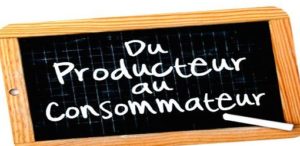 Ardoise "Du producteur au consommateur"